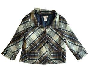 Vintage Paris Blues Brown, Black, and Tan Wool Blend Academia Style Plaid Jacket